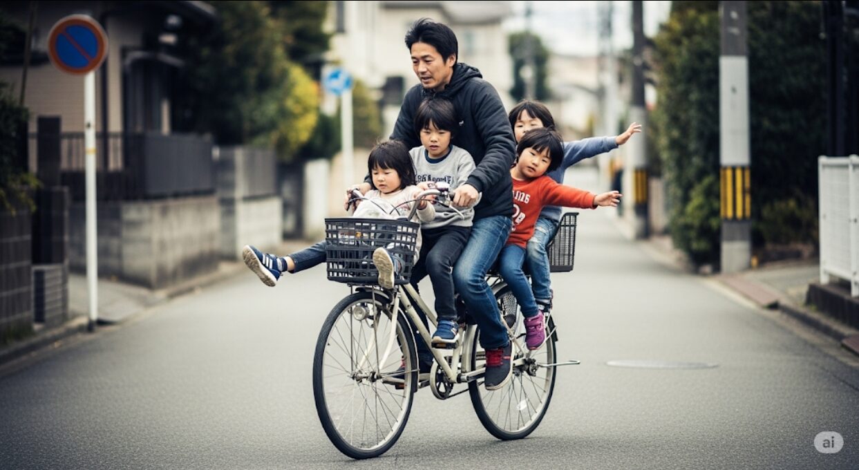 自転車4人乗りおんぶの法律違反と危険性
